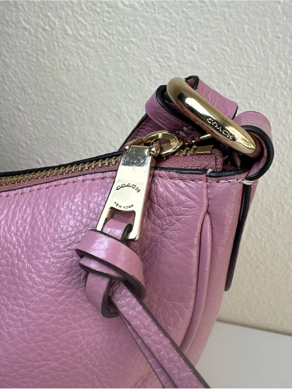 EUC Coach Ellie Mauve Pink Pebbled Leather Shoulder Crossbody Bag C1648 - Picture 8 of 14